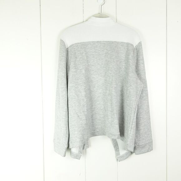 Chicos Open Front Cardigan Sweater Womens Size 2 U.S. 12/14 Colorblocked Gray - Picture 8 of 9